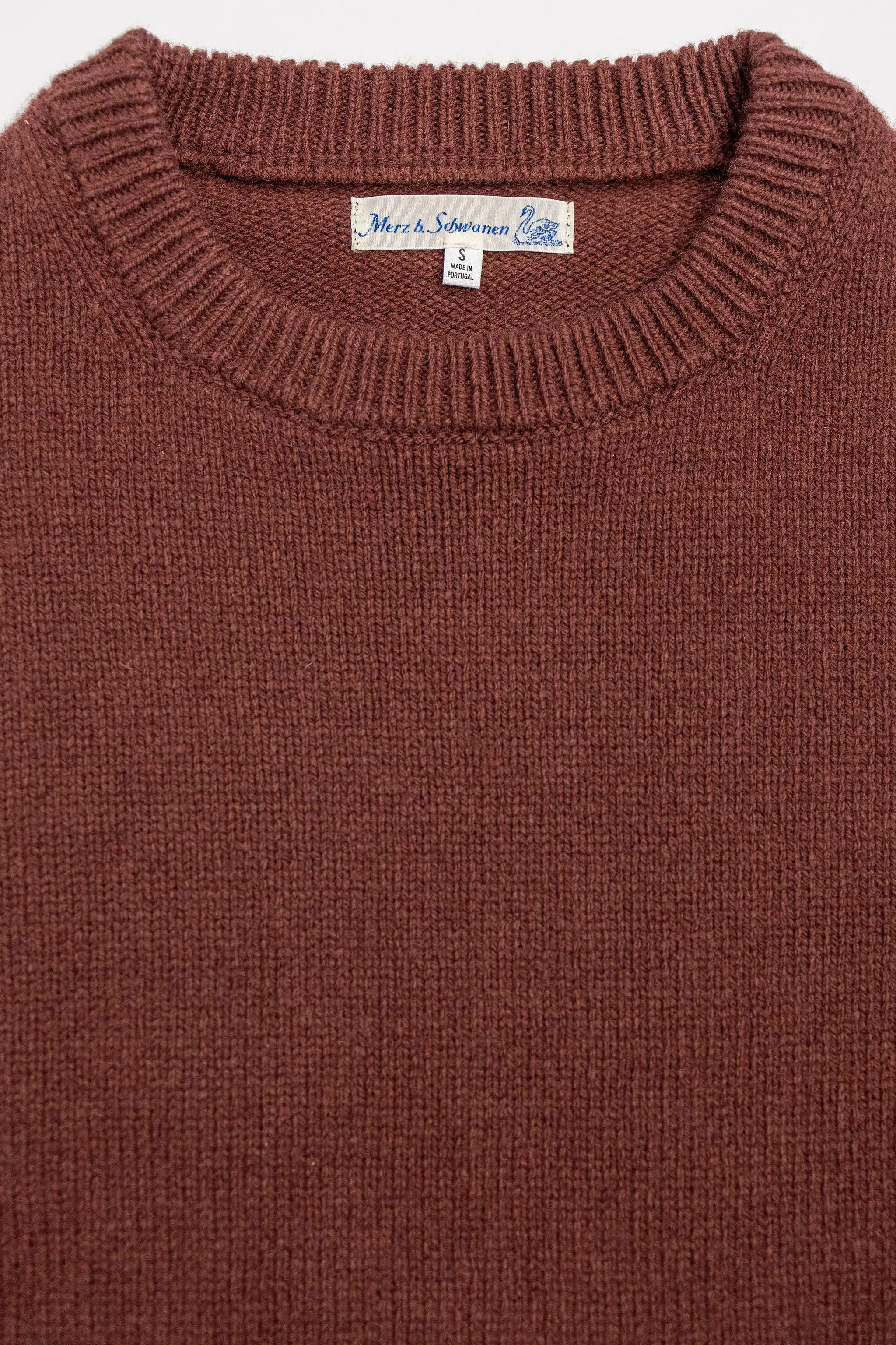Merz b. Schwanen LOCC01 Crew Pullover Merino Cashmere Blend - Dark Brown sold by Franklin and Poe product image thumbnail 5