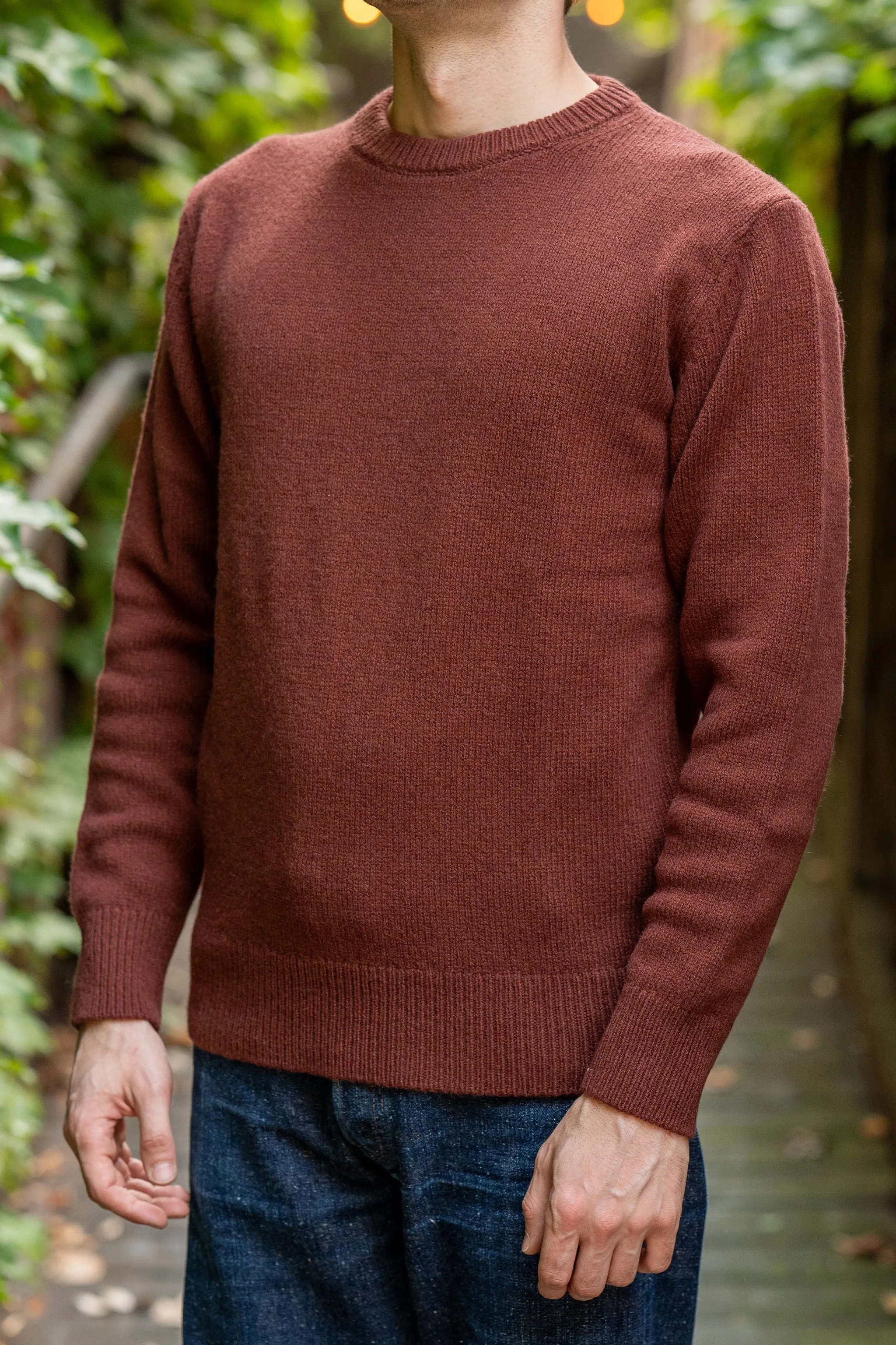 Merz b. Schwanen LOCC01 Crew Pullover Merino Cashmere Blend - Dark Brown sold by Franklin and Poe product image thumbnail 2