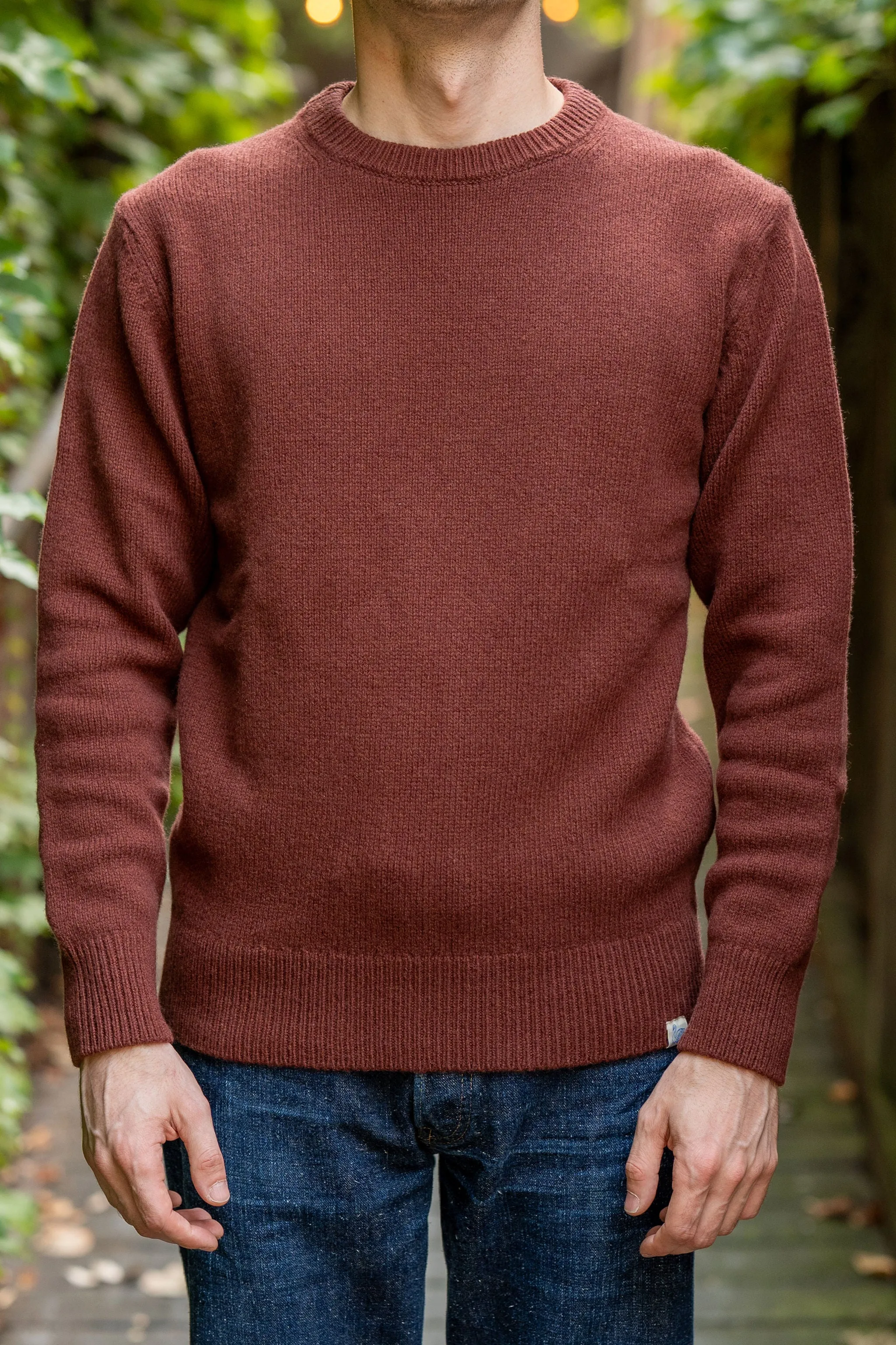 Merz b. Schwanen LOCC01 Crew Pullover Merino Cashmere Blend - Dark Brown sold by Franklin and Poe