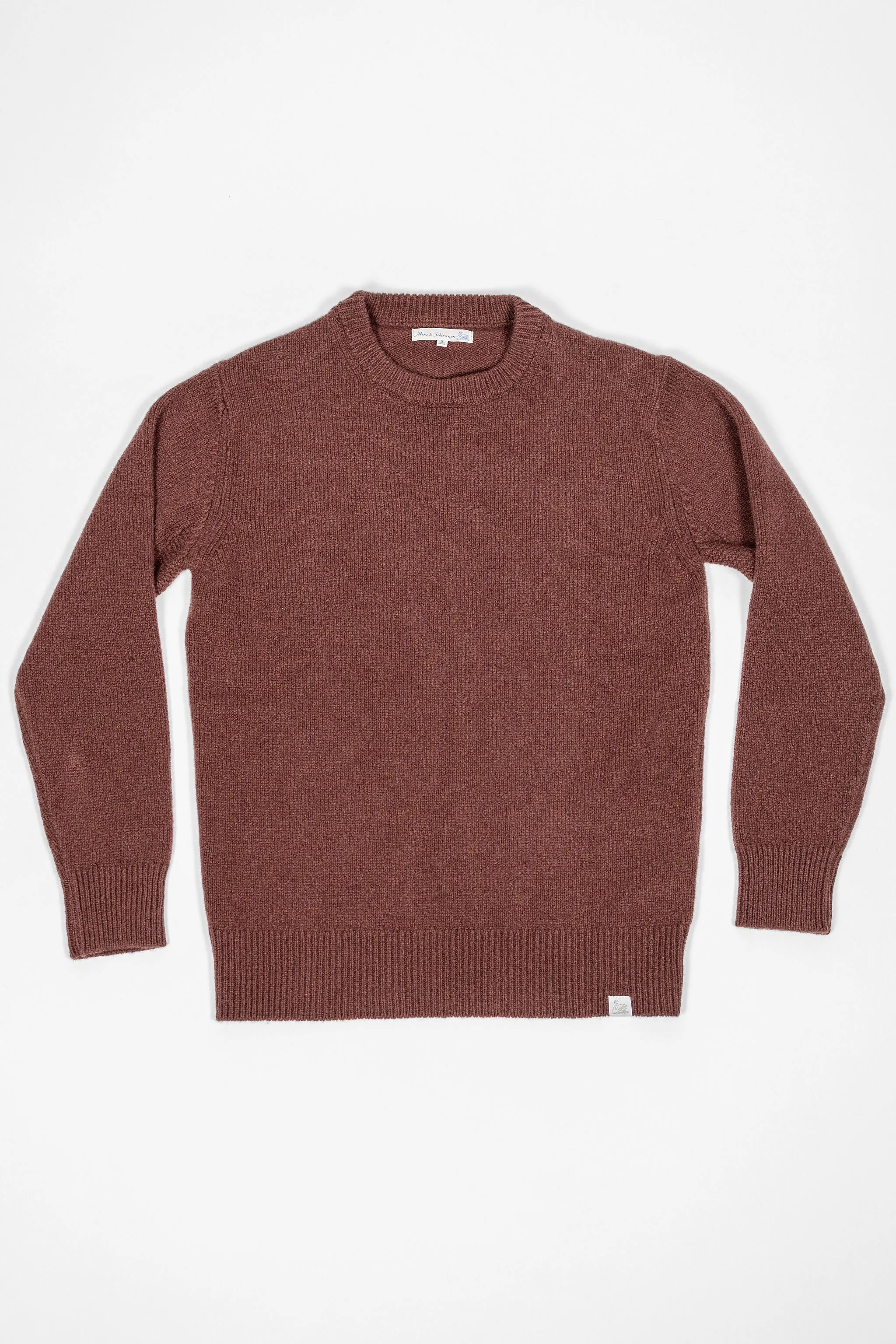 Merz b. Schwanen LOCC01 Crew Pullover Merino Cashmere Blend - Dark Brown sold by Franklin and Poe product image thumbnail 4