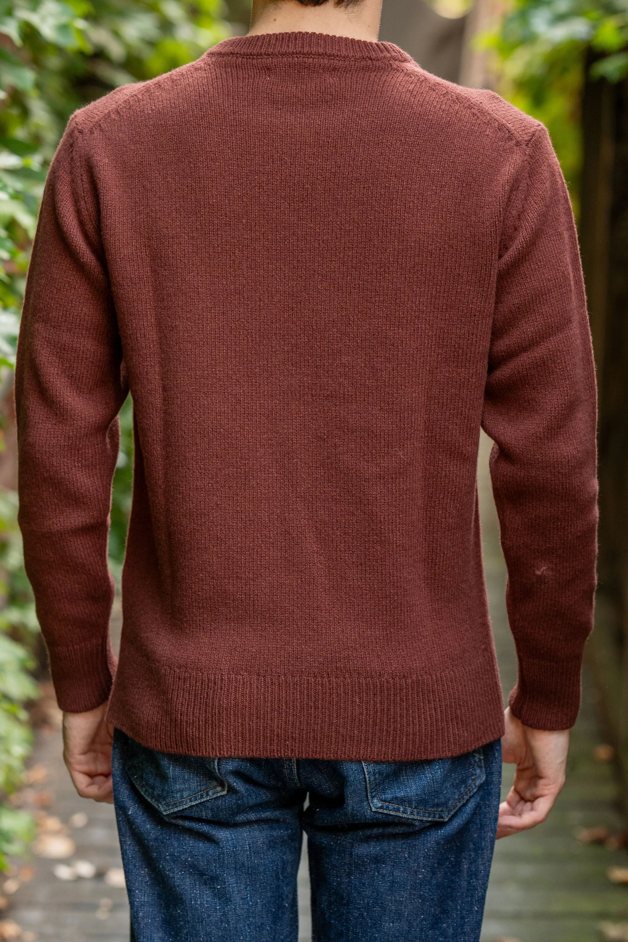 Merz b. Schwanen LOCC01 Crew Pullover Merino Cashmere Blend - Dark Brown sold by Franklin and Poe product image thumbnail 3