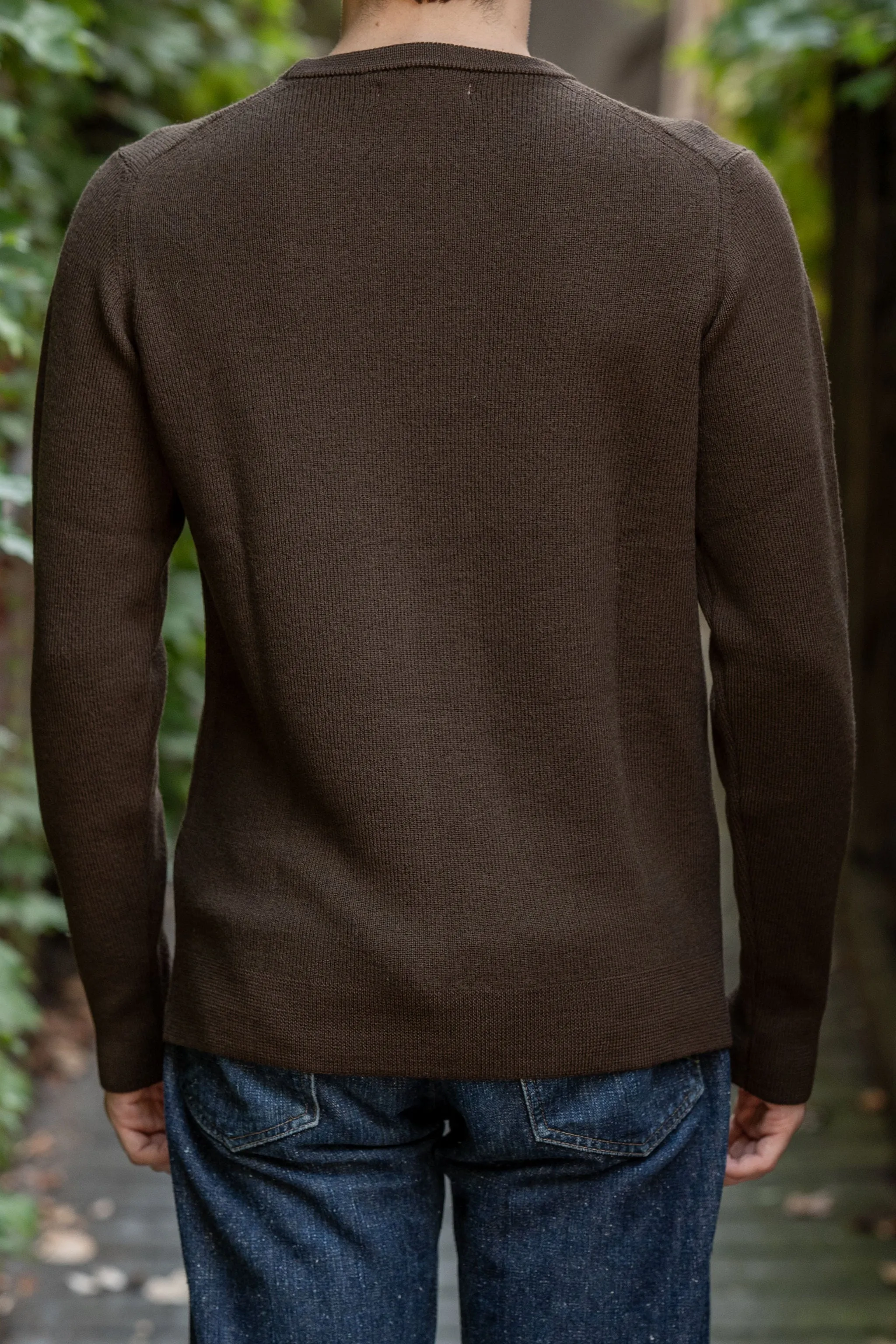 Merz b. Schwanen MWCC01 Pullover Merino Ribbed Structure - Coffee sold by Franklin and Poe product image thumbnail 3