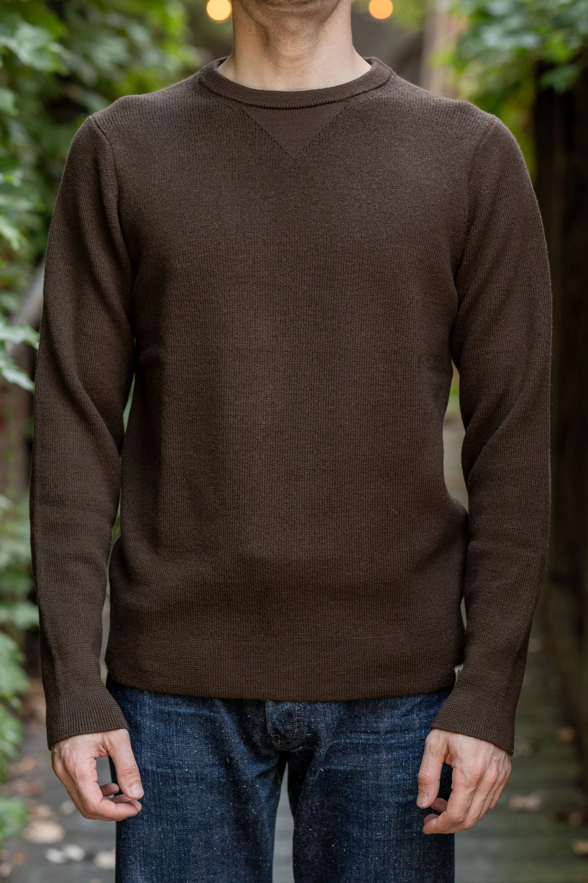 Merz b. Schwanen MWCC01 Pullover Merino Ribbed Structure - Coffee sold by Franklin and Poe