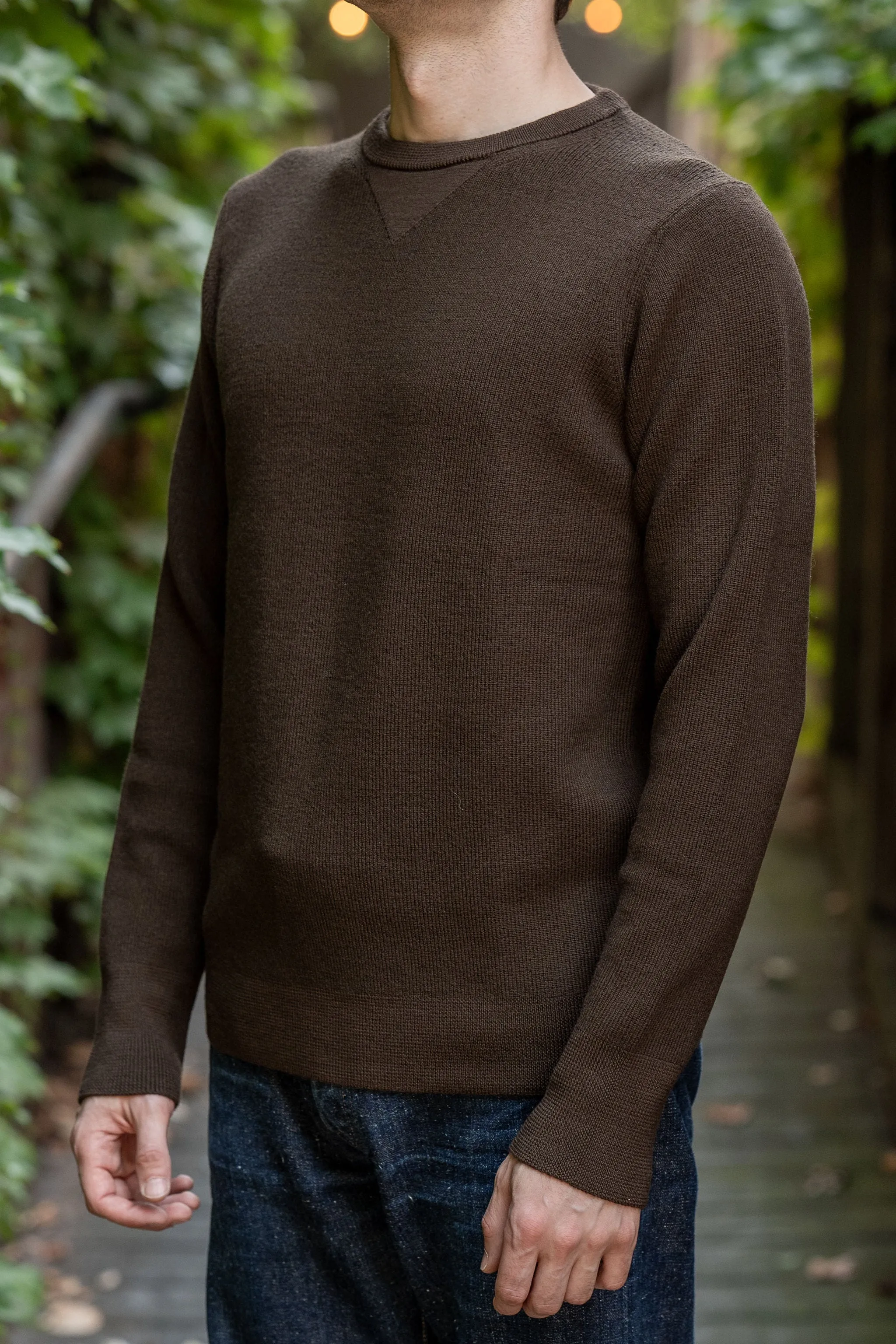 Merz b. Schwanen MWCC01 Pullover Merino Ribbed Structure - Coffee sold by Franklin and Poe product image thumbnail 2