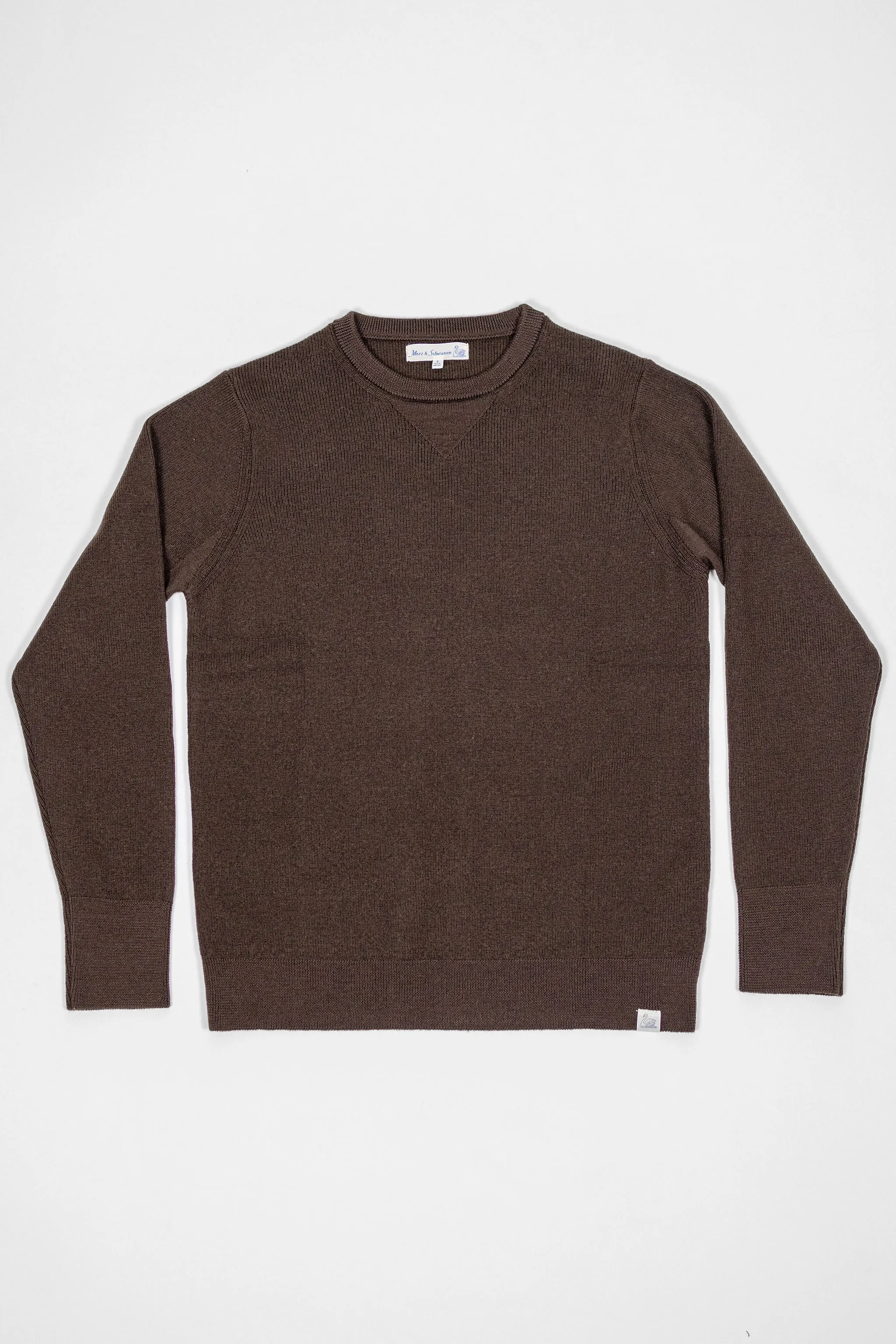 Merz b. Schwanen MWCC01 Pullover Merino Ribbed Structure - Coffee sold by Franklin and Poe product image thumbnail 4