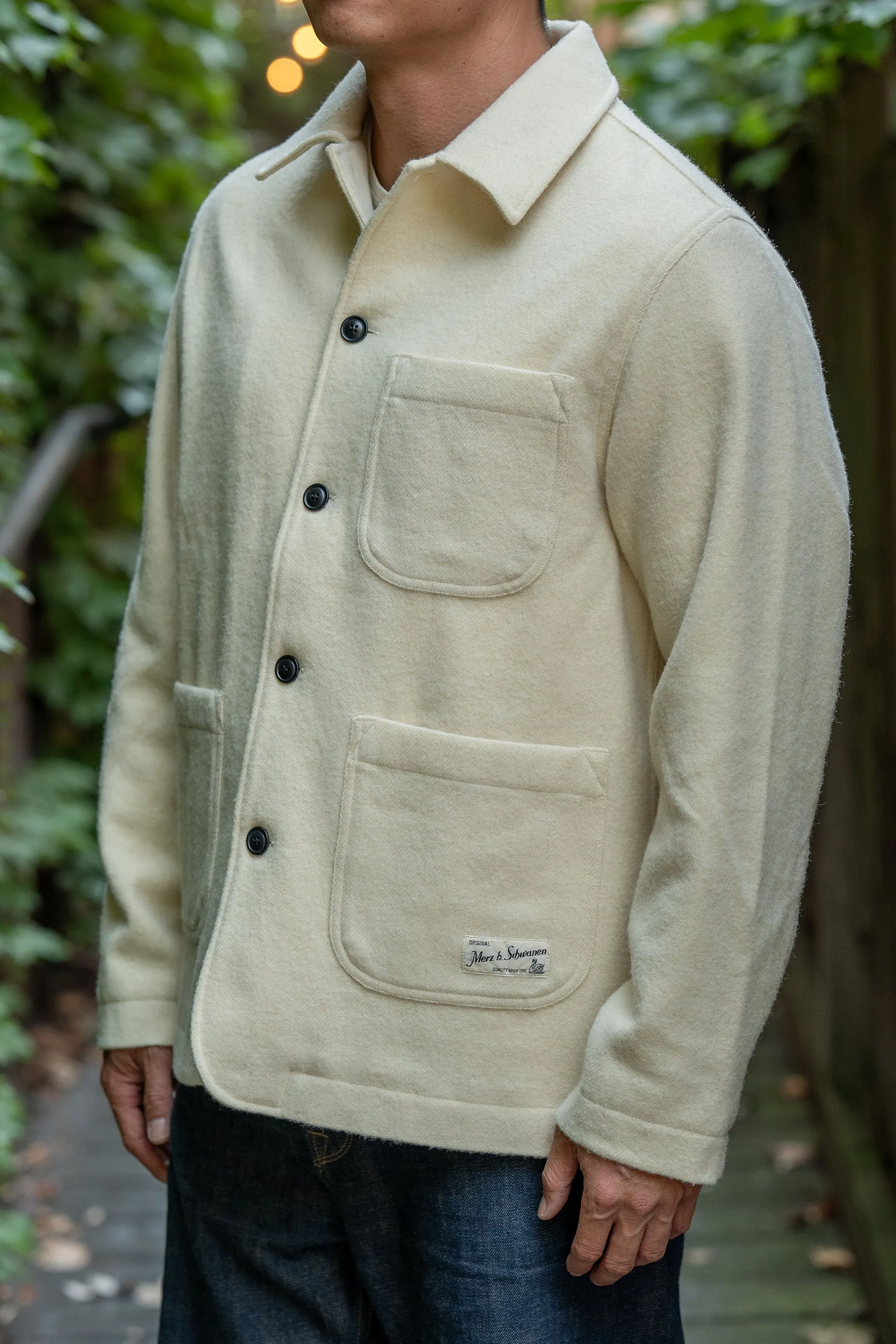 Merz b. Schwanen JKT05WO Burel Wool Jacket Relaxed Fit - Nature sold by Franklin and Poe product image thumbnail 2