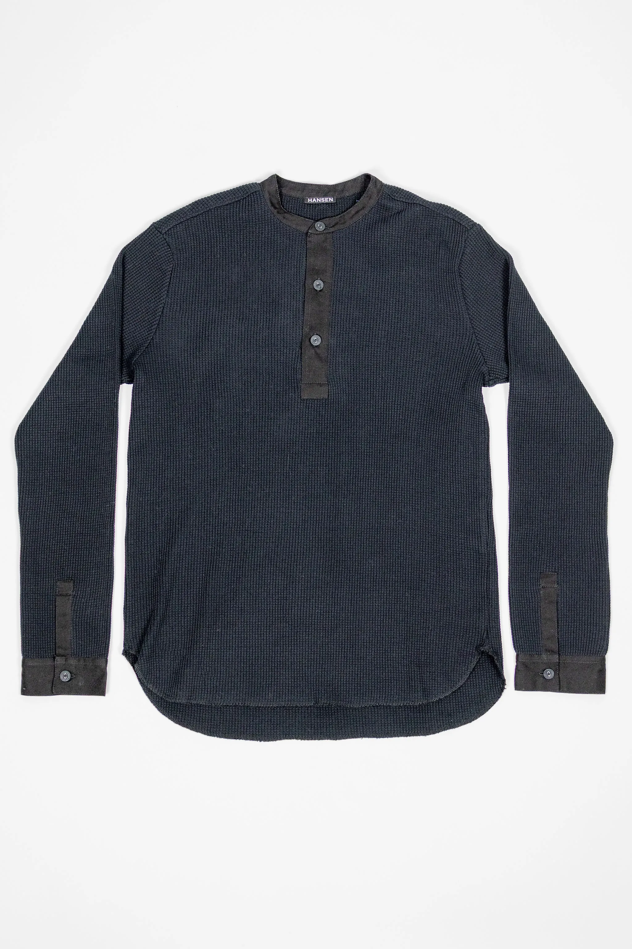 Hansen Garments Hermann Long Sleeve Henley - Black sold by Franklin and Poe product image thumbnail 4