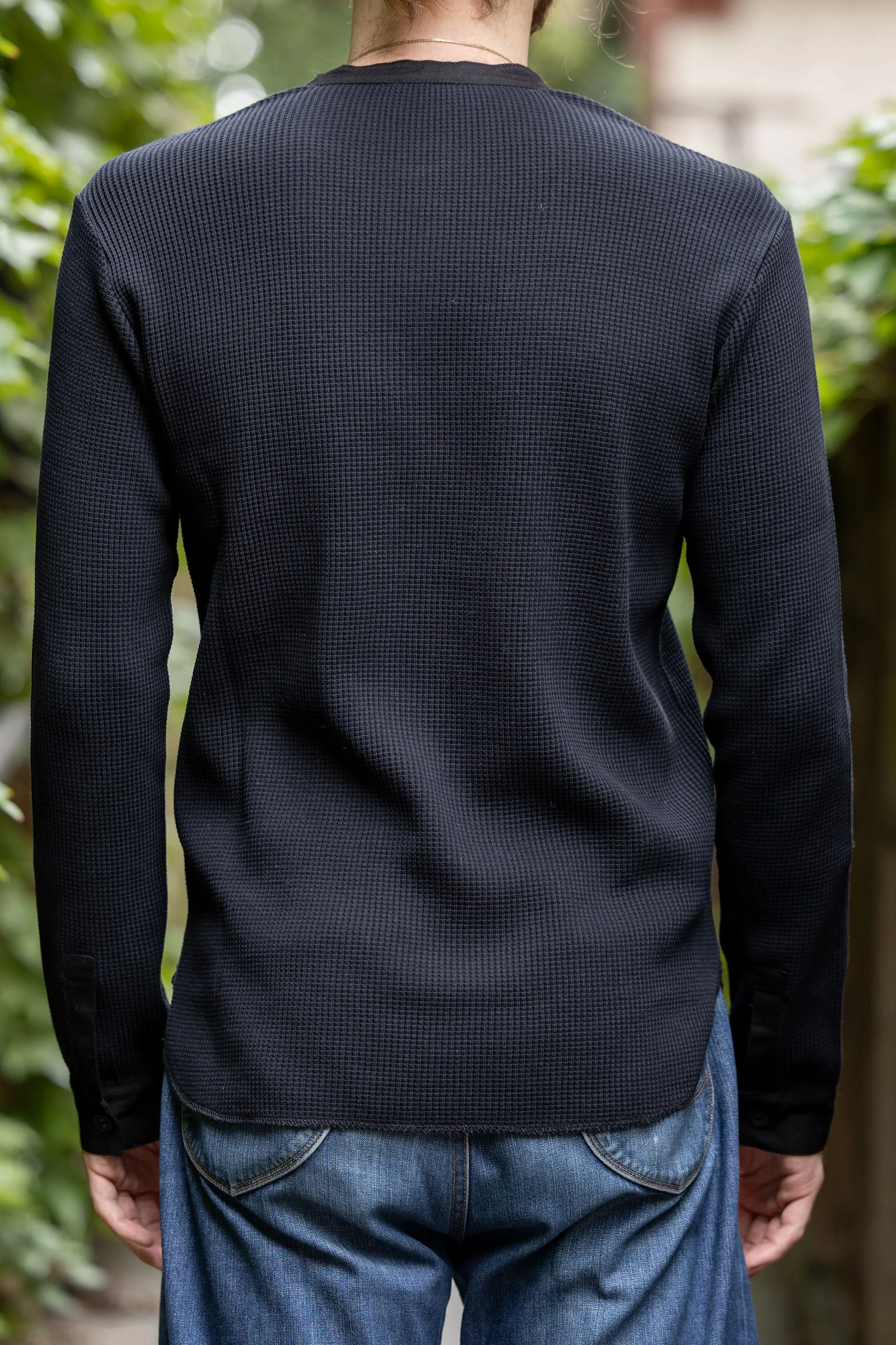 Hansen Garments Hermann Long Sleeve Henley - Black sold by Franklin and Poe product image thumbnail 3