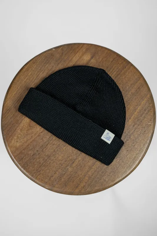 Merz b Schwanen MWBN05 Merino Wool Ribbed Watch Cap - Deep Black sold by Franklin and Poe