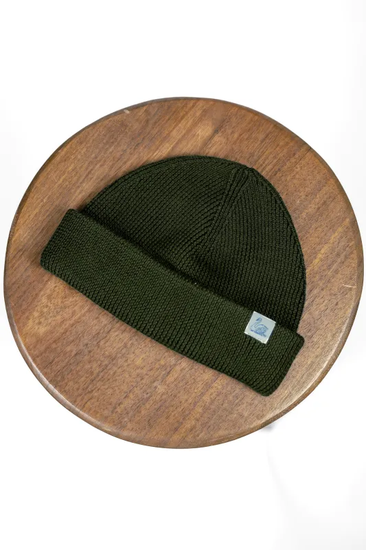Merz b Schwanen MWBN05 Merino Wool Ribbed Watch Cap - Army sold by Franklin and Poe