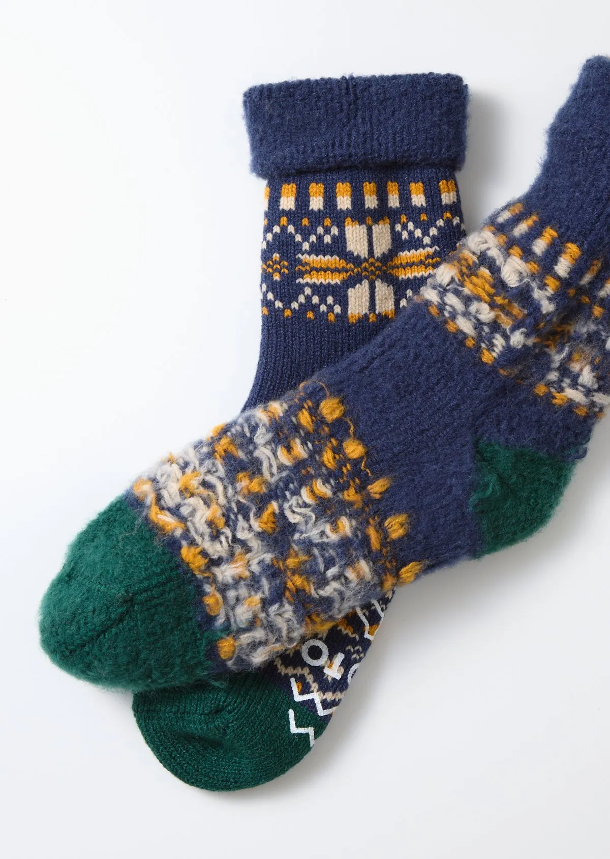 RoToTo R1624 Comfy Room Socks Snowflake - Navy sold by Franklin and Poe product image thumbnail 4