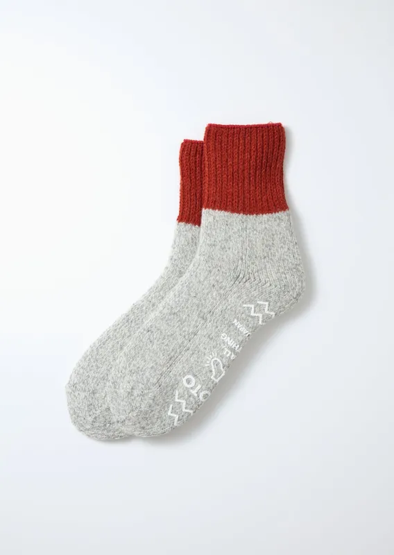 RoToTo R1618 Retro Winter Room Socks - Terracotta sold by Franklin and Poe