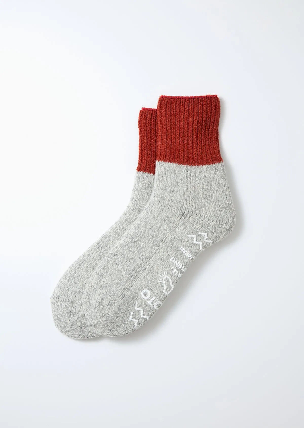 RoToTo R1618 Retro Winter Room Socks - Terracotta sold by Franklin and Poe