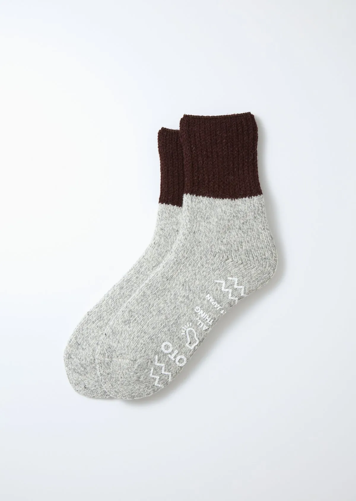 RoToTo R1618 Retro Winter Room Socks - Brown sold by Franklin and Poe