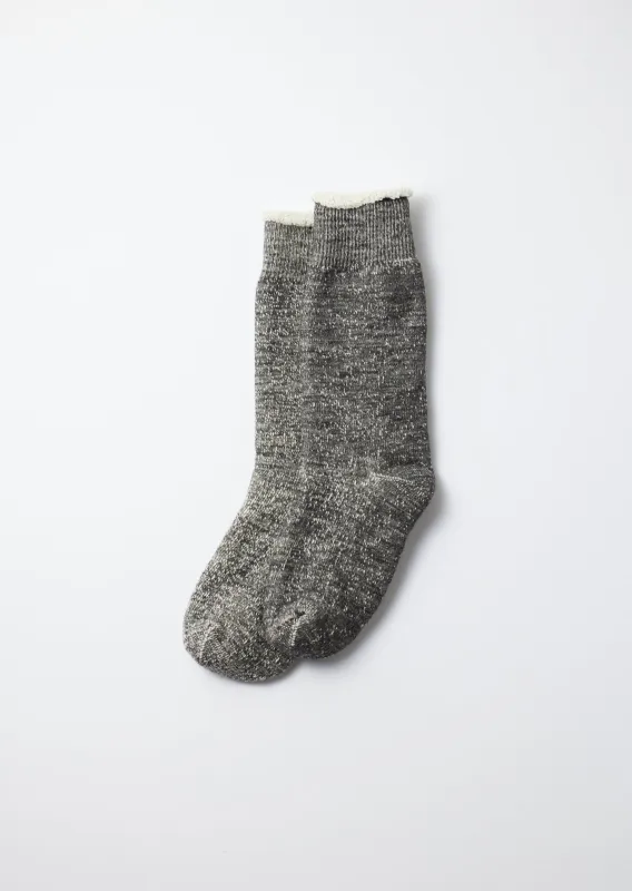 RoToTo R1001 BR Double Faced Crew Socks - Charcoal sold by Franklin and Poe