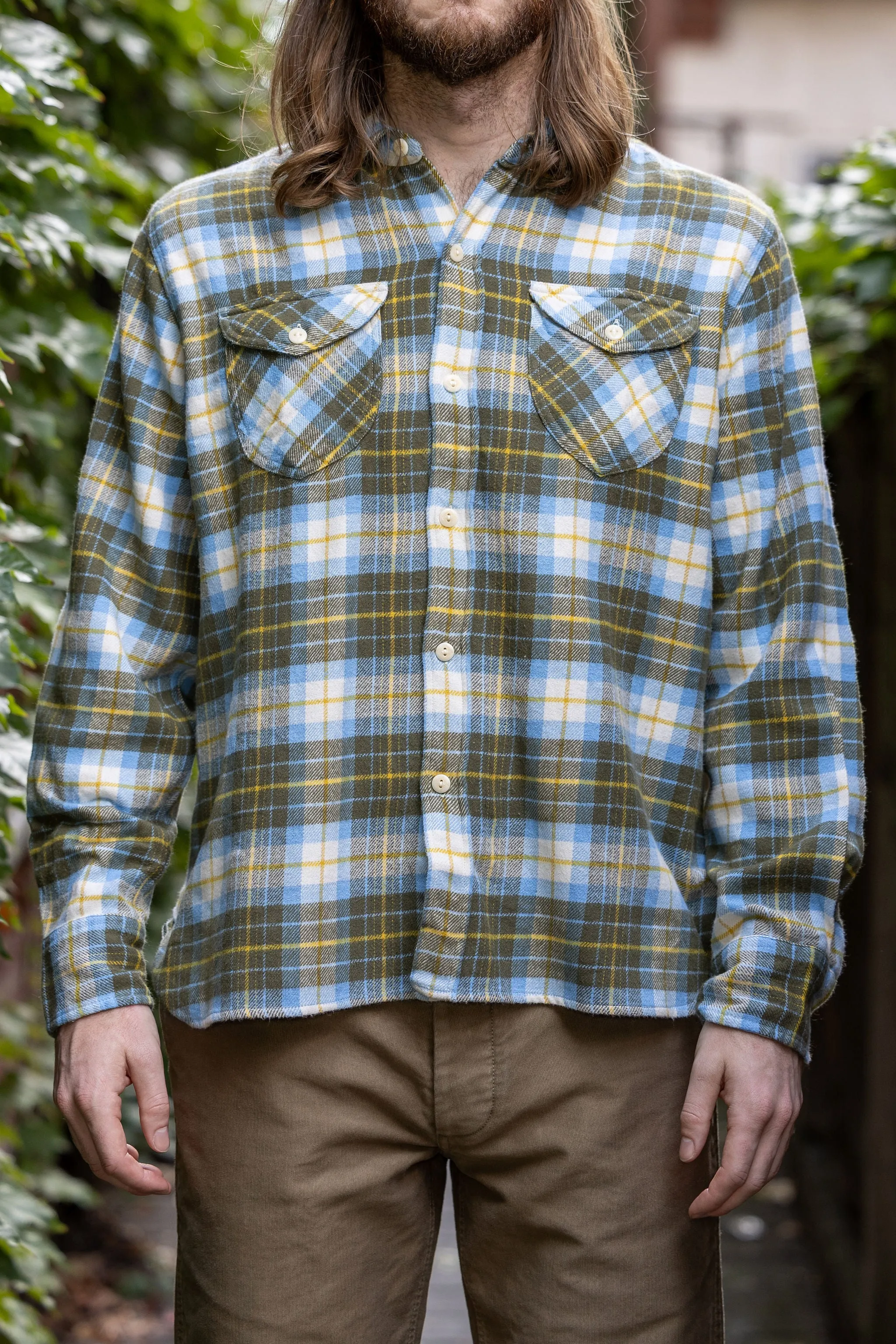 Wythe Washed Flannel Workshirt - Gold Ravine sold by Franklin and Poe