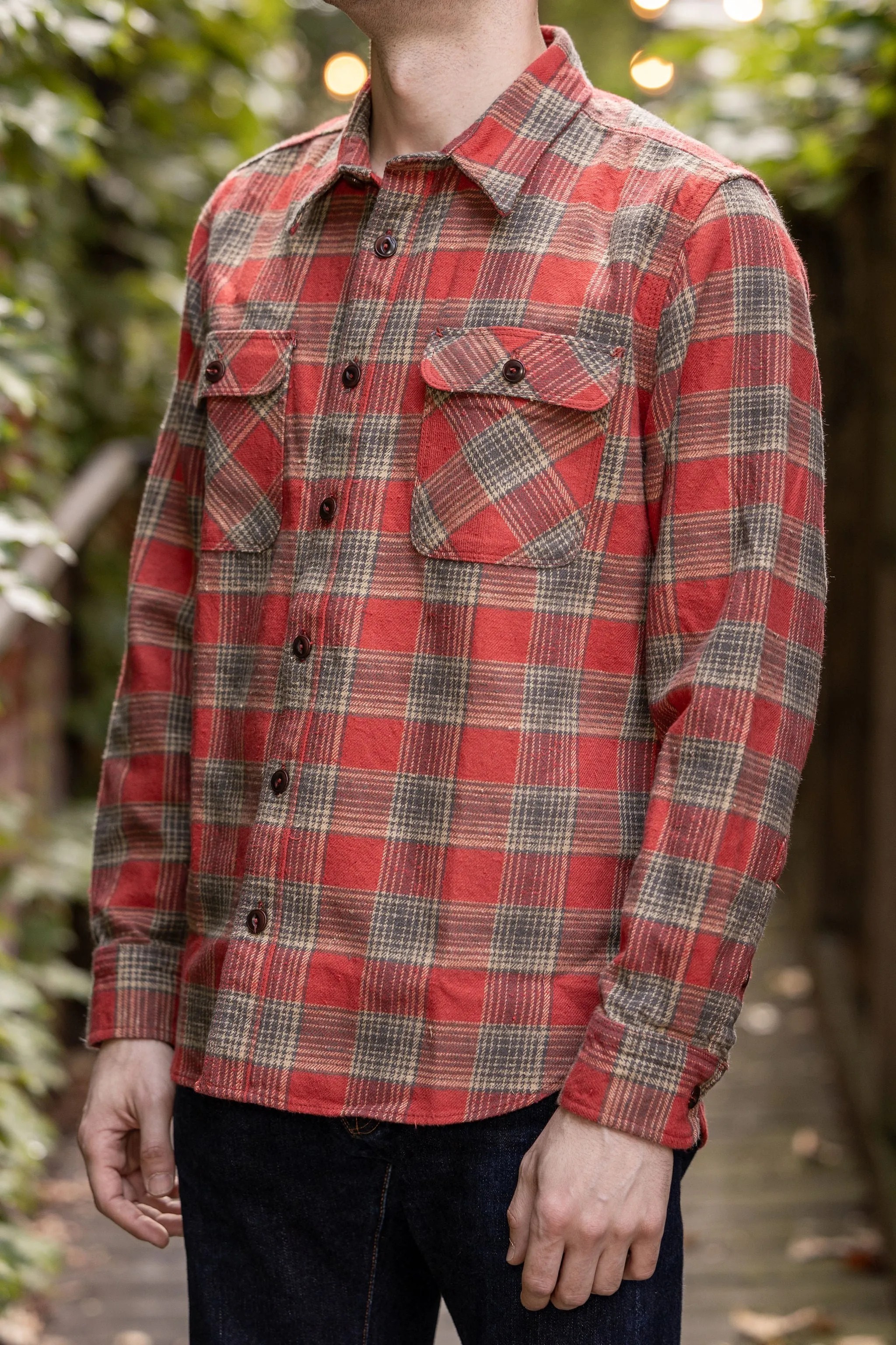 Freenote Cloth Jepson - Dusty Red Plaid sold by Franklin and Poe product image thumbnail 2