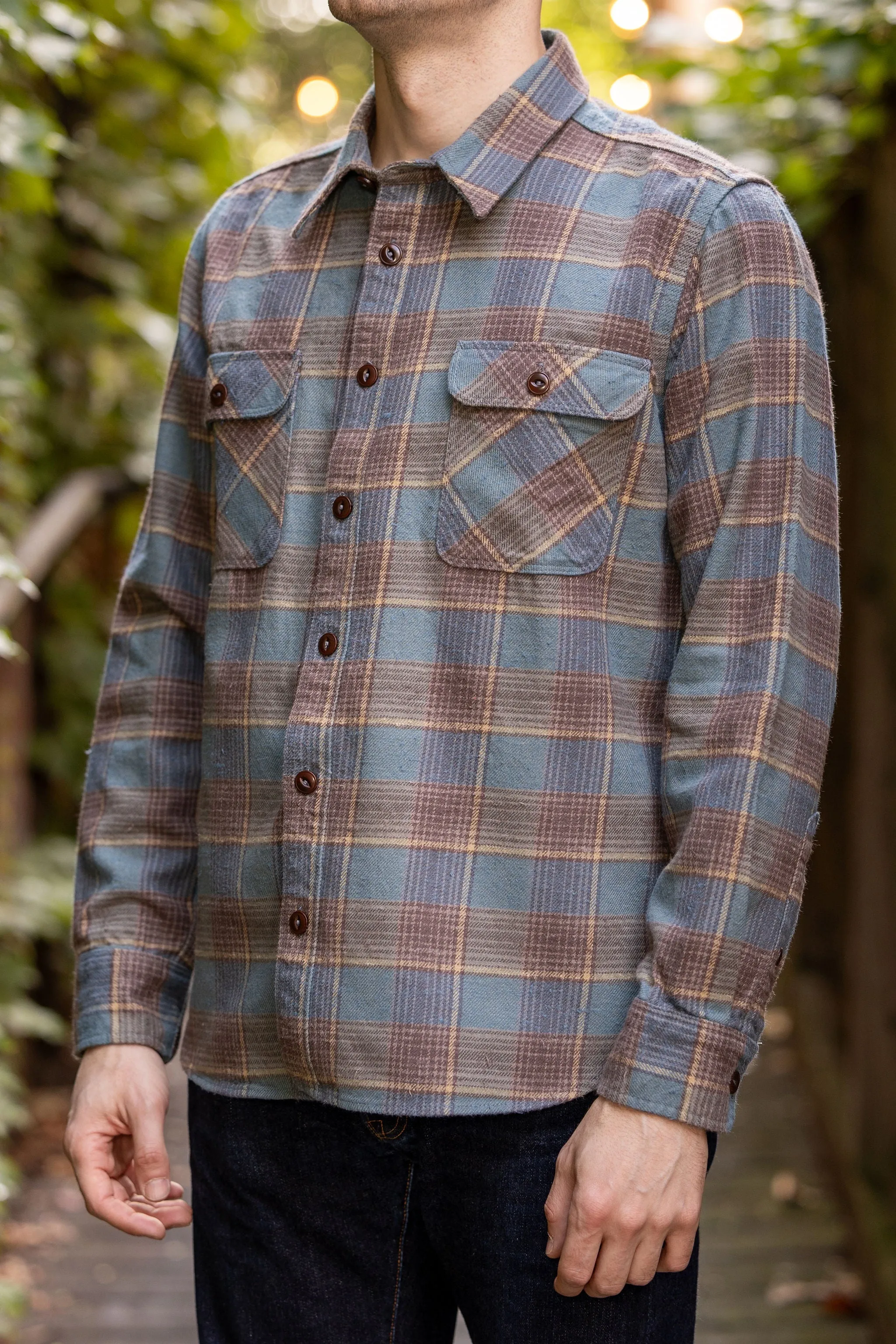 Freenote Cloth Jepson - Dusty Blue Plaid sold by Franklin and Poe product image thumbnail 2