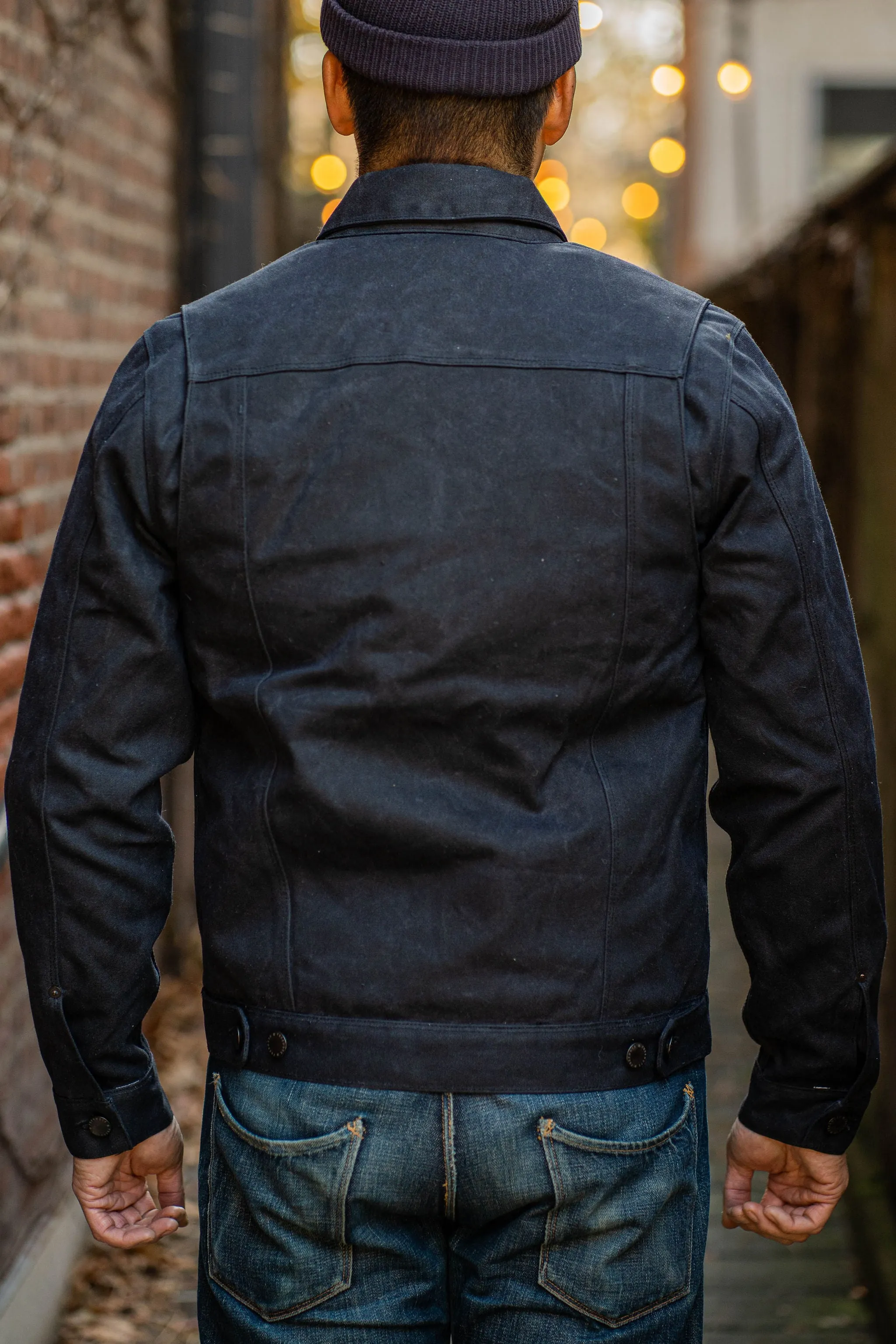 Freenote Cloth Heavy Waxed Riders Jacket - Black Alpaca sold by Franklin and Poe product image thumbnail 3