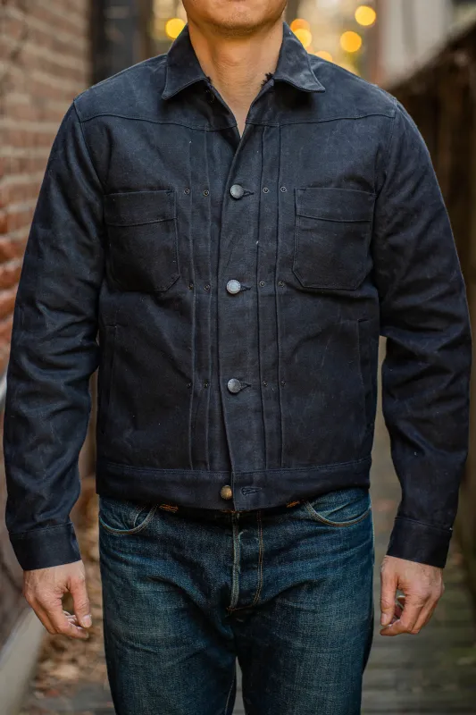 Freenote Cloth Heavy Waxed Riders Jacket - Black Alpaca sold by Franklin and Poe