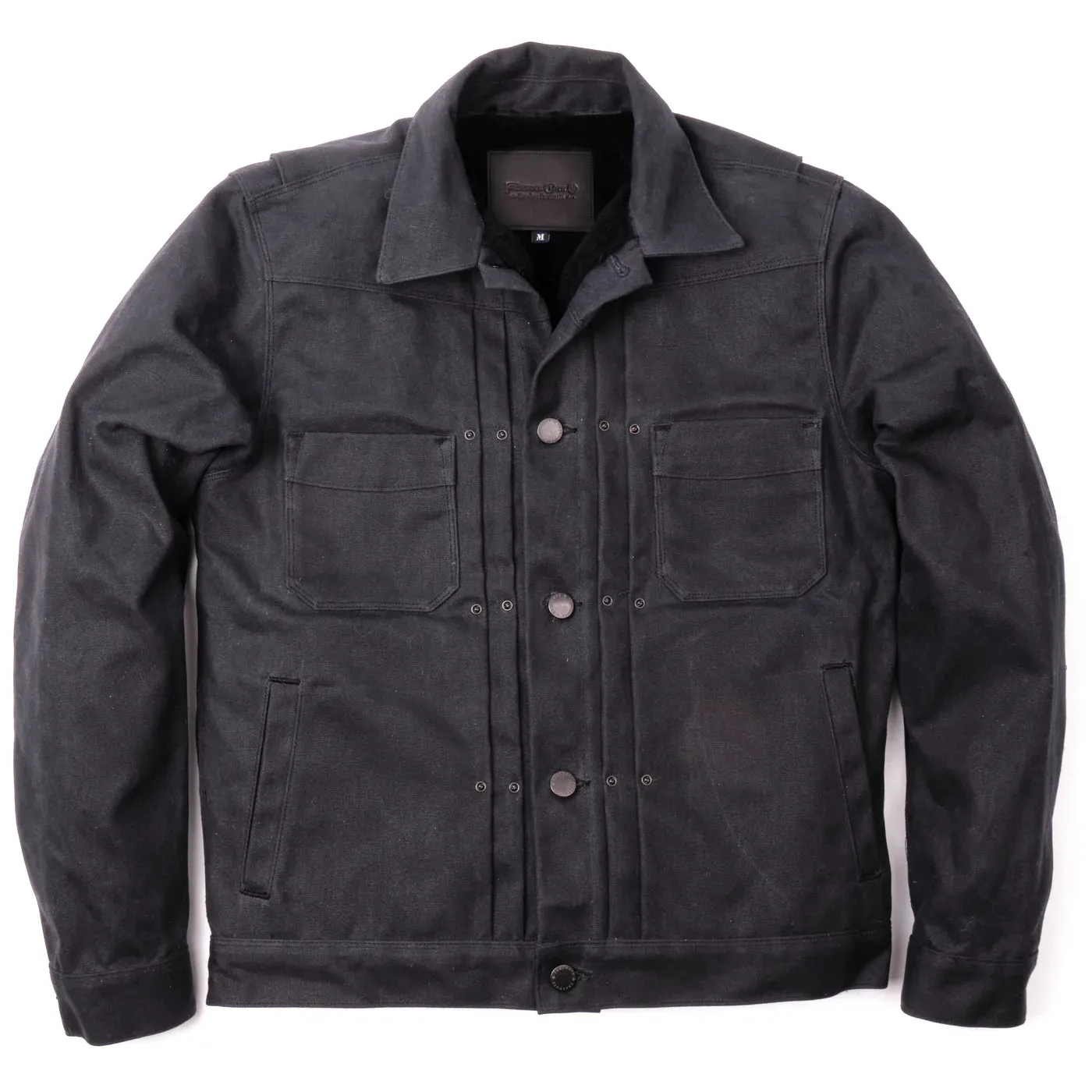 Freenote Cloth Heavy Waxed Riders Jacket - Black Alpaca sold by Franklin and Poe product image thumbnail 4