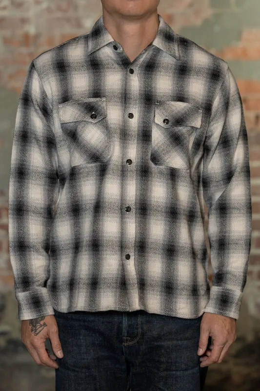 3sixteen Crosscut Flannel - Cream/Black Plaid sold by Franklin and Poe