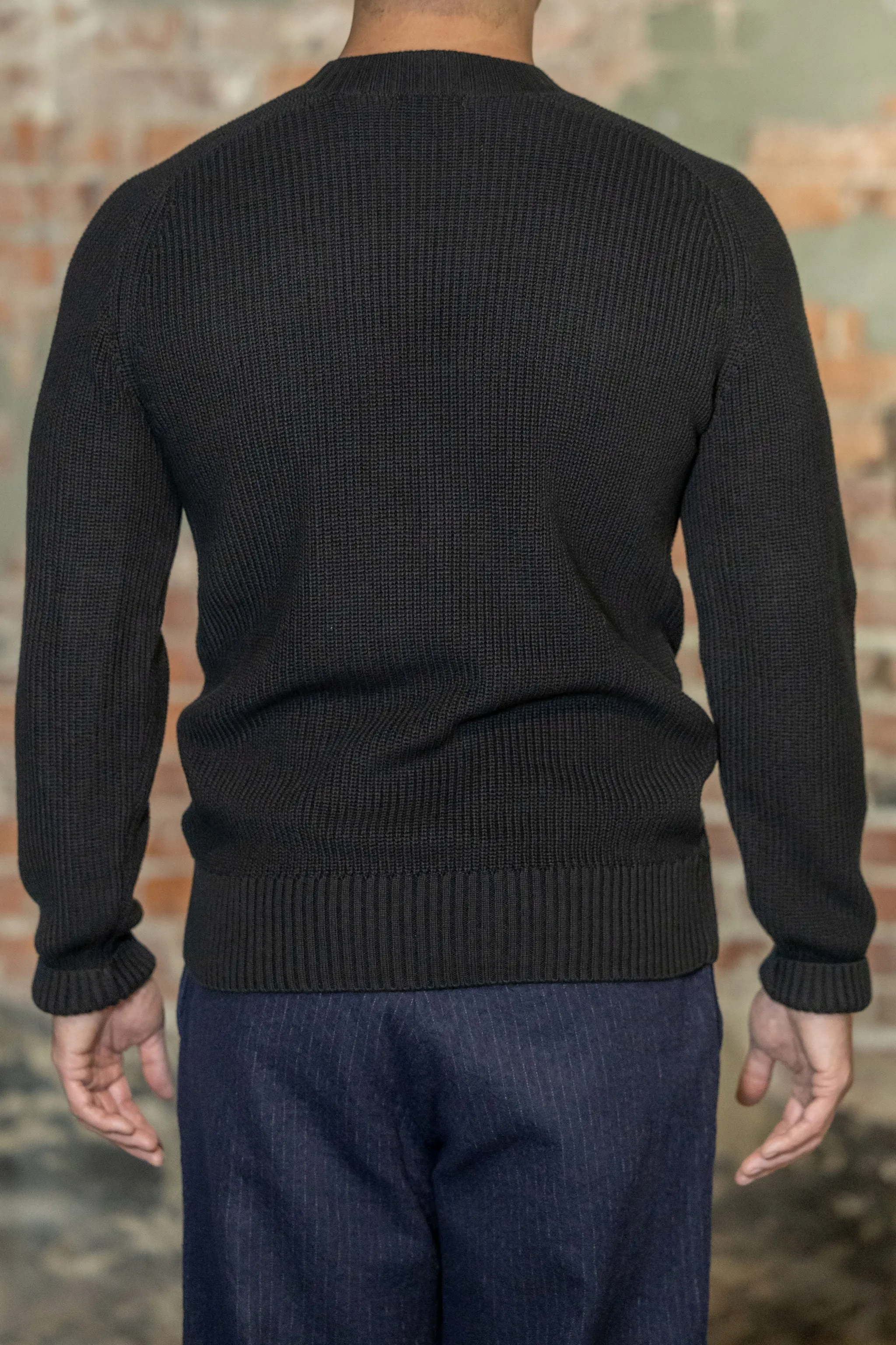 3sixteen Cotton Crewneck Sweater - Black sold by Franklin and Poe product image thumbnail 3