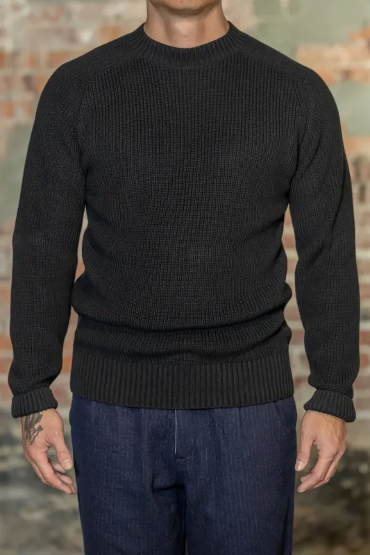 3sixteen Cotton Crewneck Sweater - Black sold by Franklin and Poe