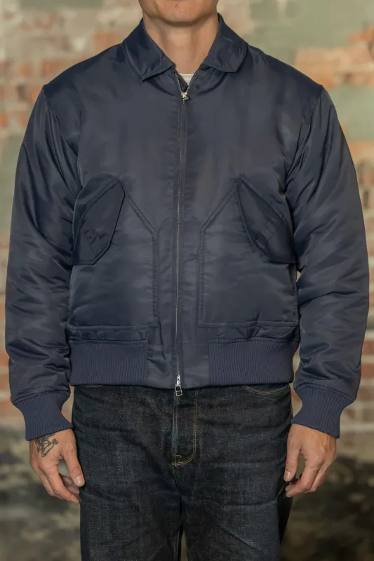 3sixteen CWU Flight Jacket - Blue Aviator Satin sold by Franklin and Poe