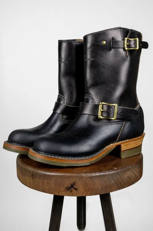 White's Boots x Franklin & Poe Engineer Boot - Black Waxed Flesh with Dr. Sole sold by Franklin and Poe