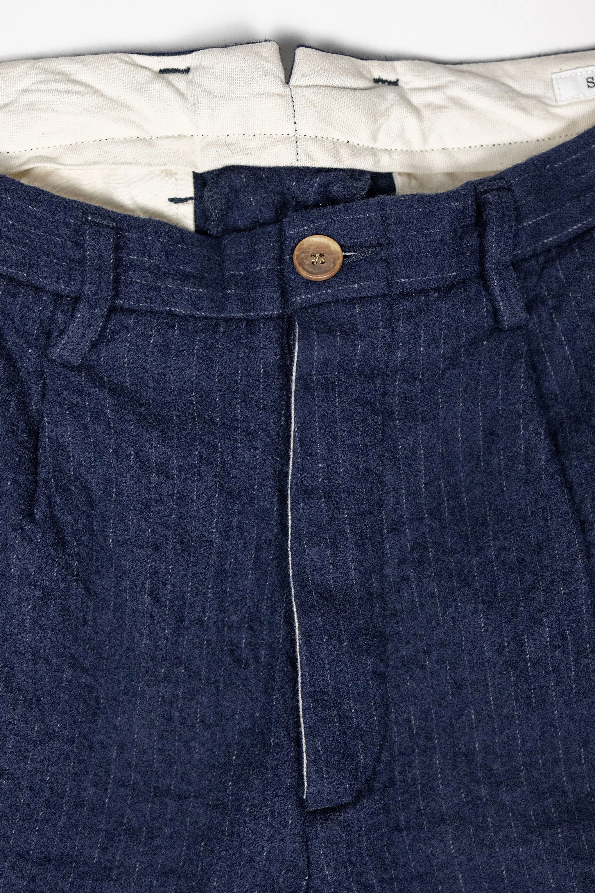 Seuvas C/W 2-Tuck Trousers - Navy sold by Franklin and Poe product image thumbnail 5
