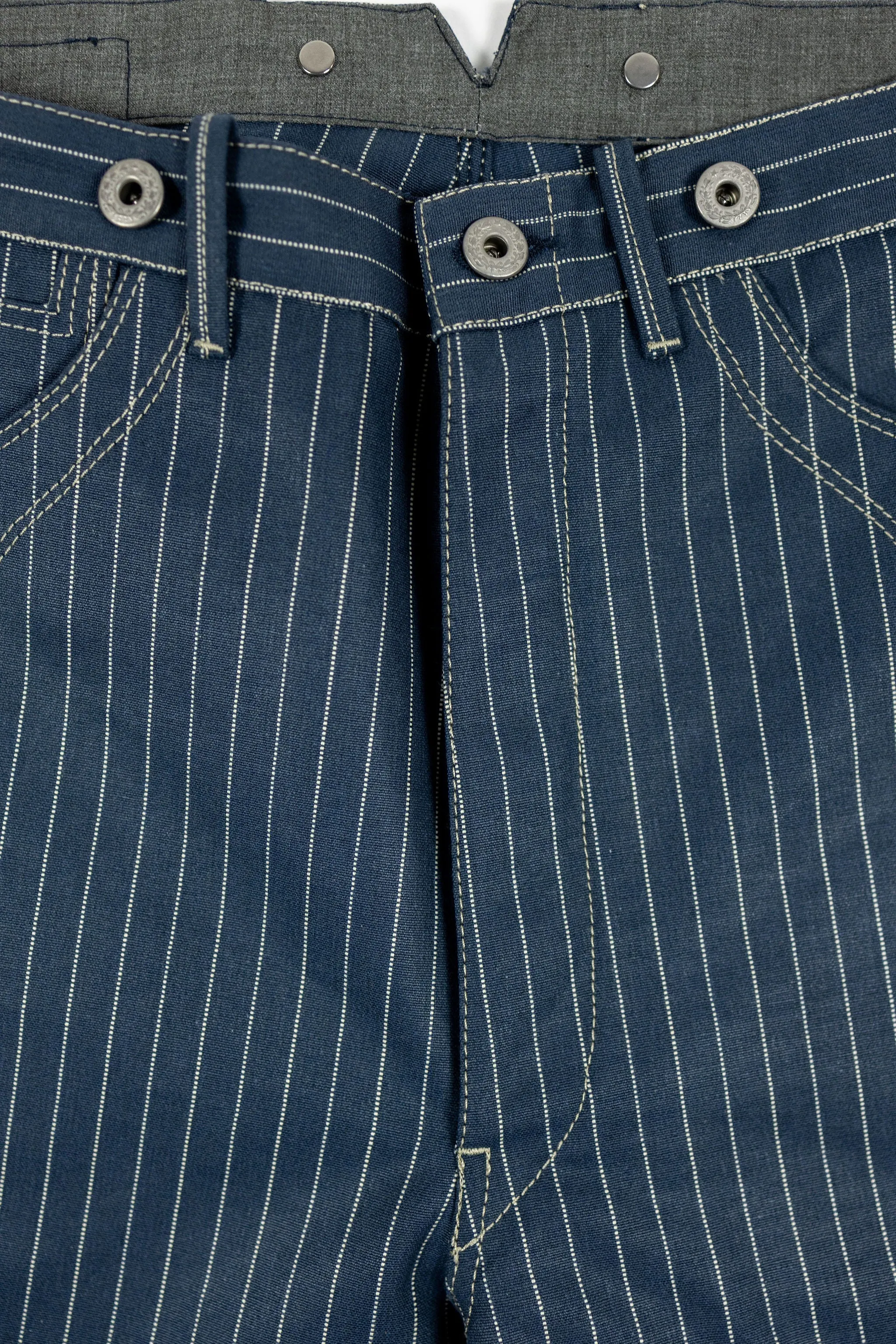 Blue Blanket IJ2 IT127 Waist Overall - Italian Custom Indigo Pinstripe Selvedge Denim sold by Franklin and Poe product image thumbnail 5
