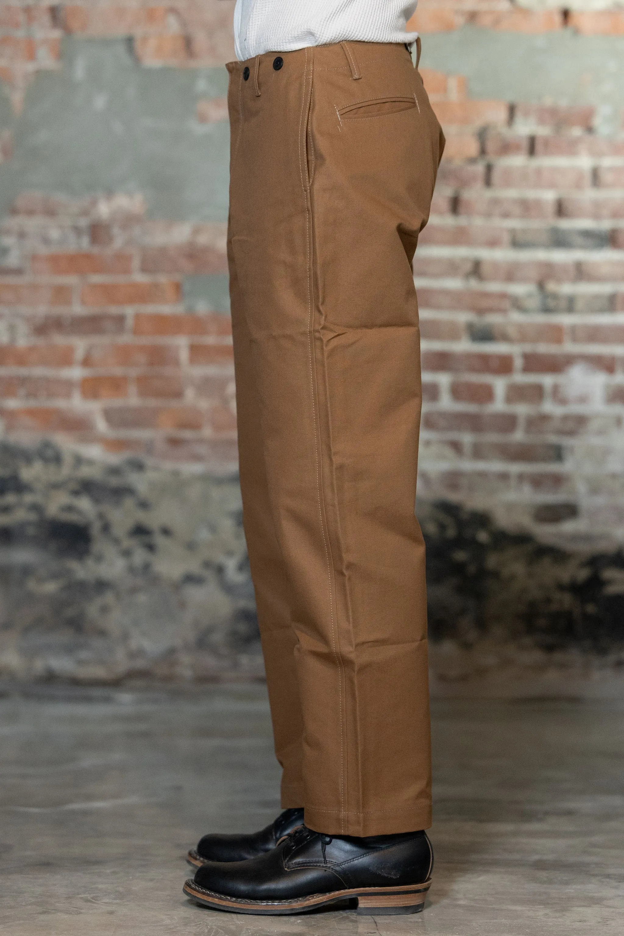 Blue Blanket P39 IT23 Waist Overall - Italian Waxed Khaki sold by Franklin and Poe product image thumbnail 2