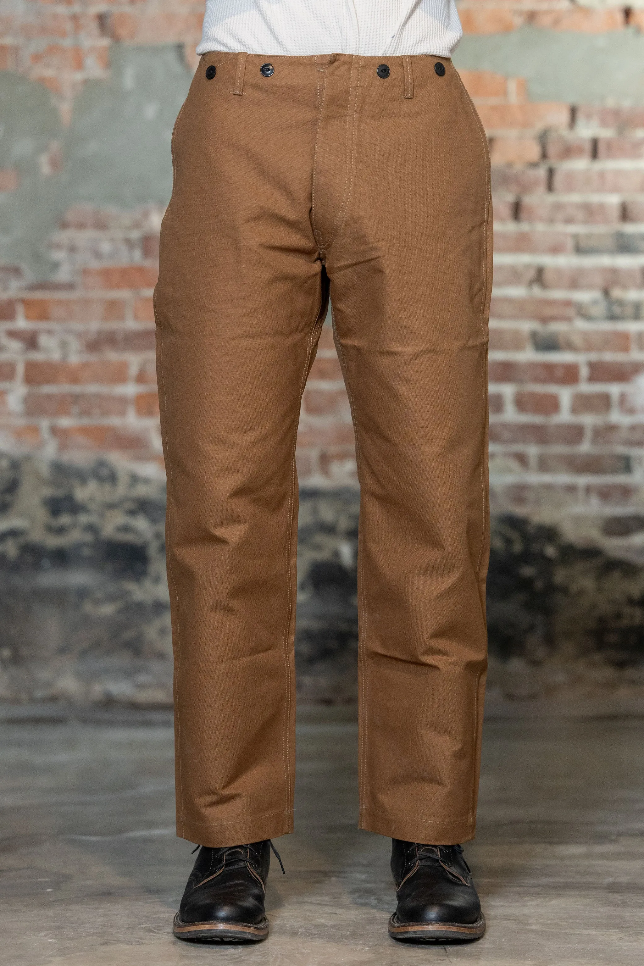 Blue Blanket P39 IT23 Waist Overall - Italian Waxed Khaki sold by Franklin and Poe