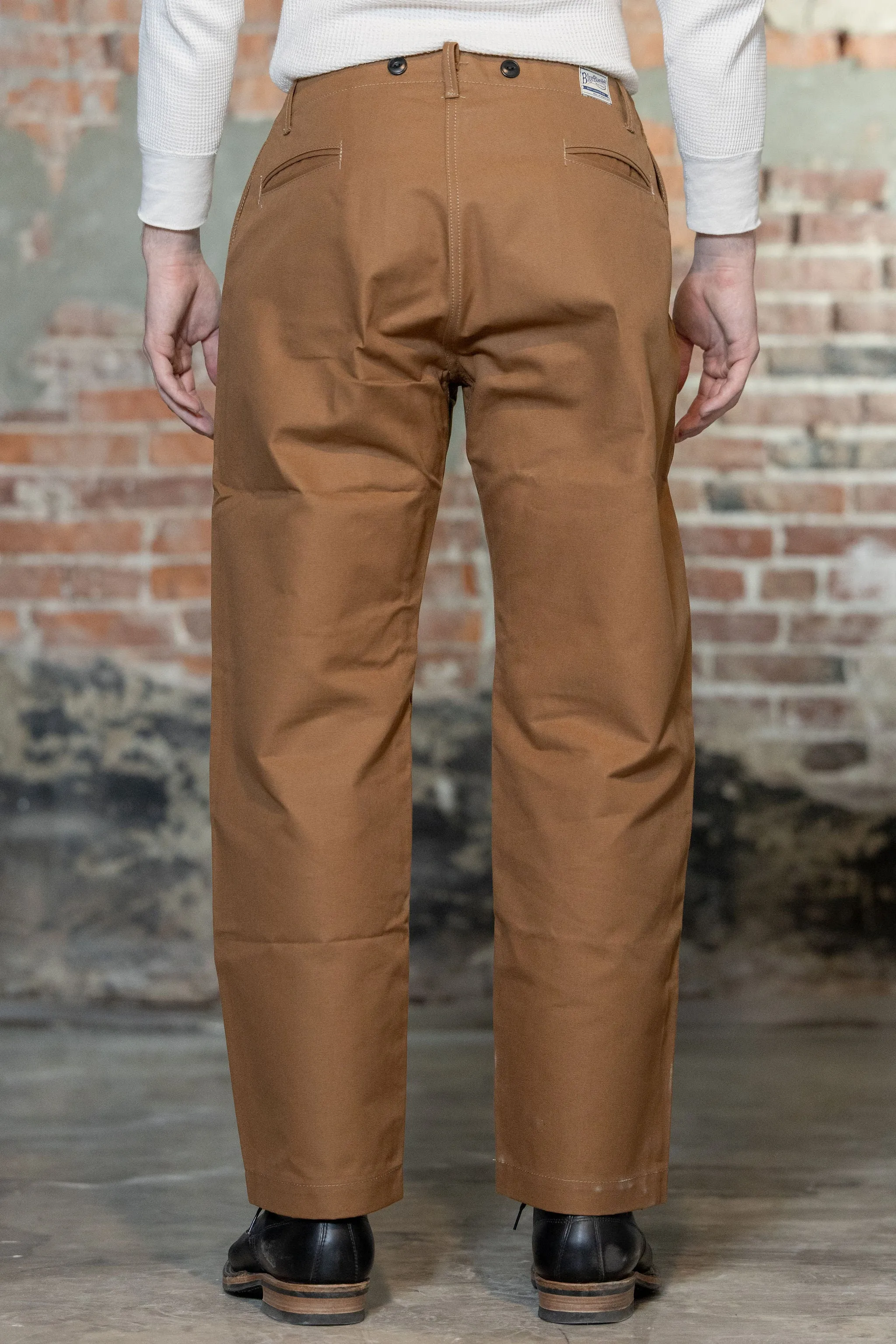 Blue Blanket P39 IT23 Waist Overall - Italian Waxed Khaki sold by Franklin and Poe product image thumbnail 3