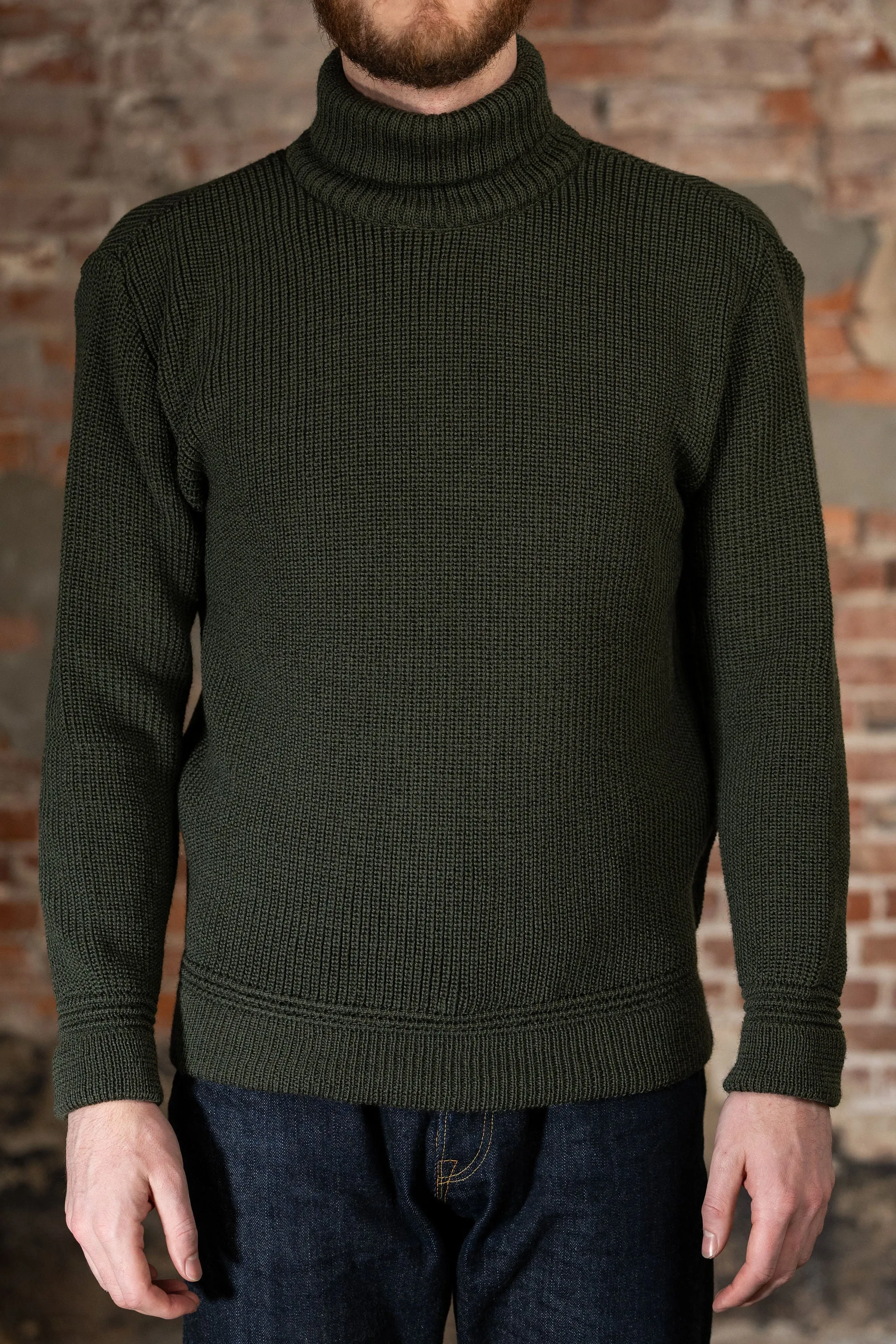 Heimat Textil Boat Roll Neck - Military Green sold by Franklin and Poe