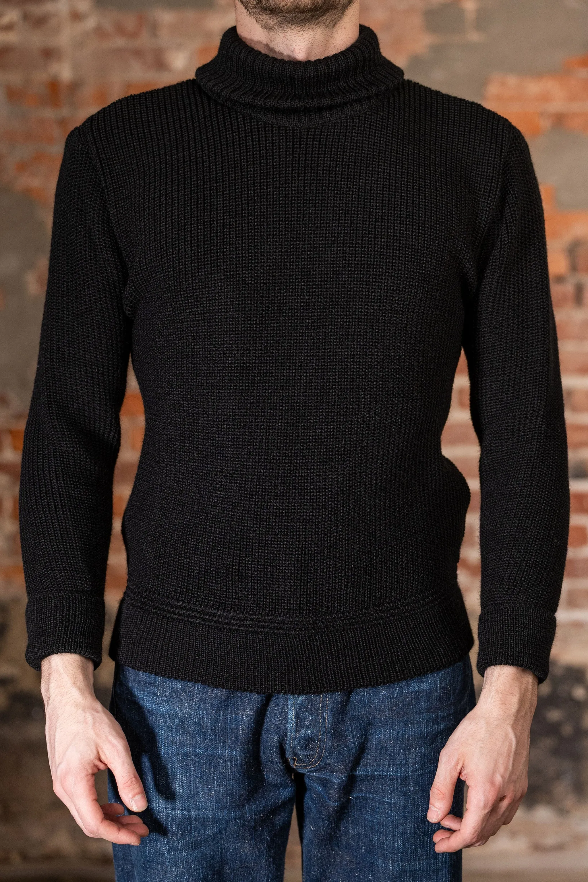 Heimat Textil Boat Roll Neck -Black sold by Franklin and Poe
