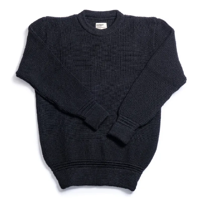Heimat Textil Crew Neck Sweater - Black sold by Franklin and Poe