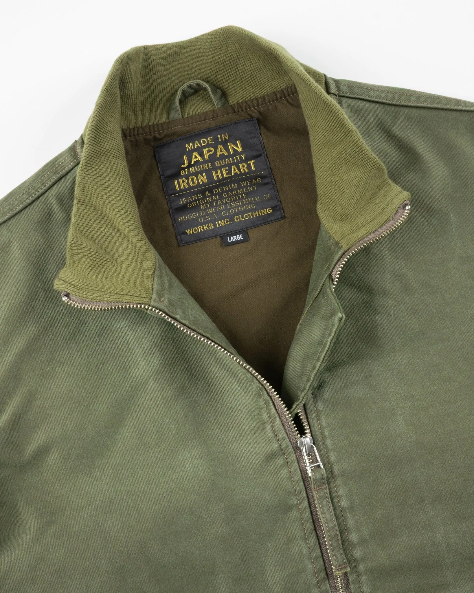 Iron Heart IHM-47-ODG 12oz Whipcord Tanker Jacket - Olive Drab Green sold by Franklin and Poe product image thumbnail 3