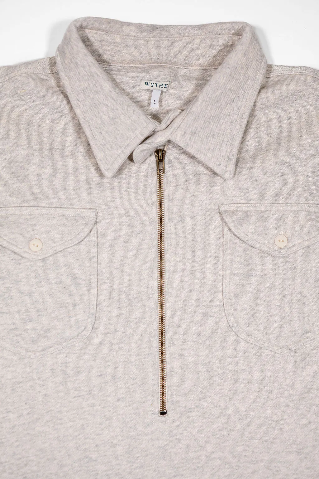 Wythe Half Zip Sweatshirt - Heather Grey sold by Franklin and Poe product image thumbnail 5