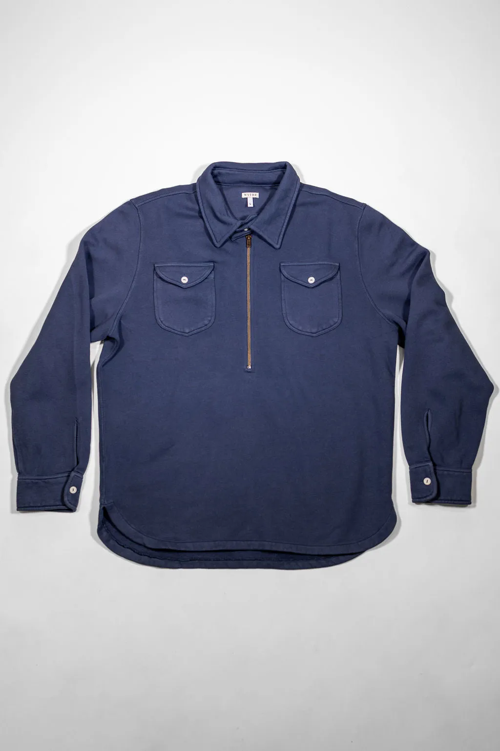 Wythe Half Zip Sweatshirt - Faded Navy sold by Franklin and Poe product image thumbnail 4