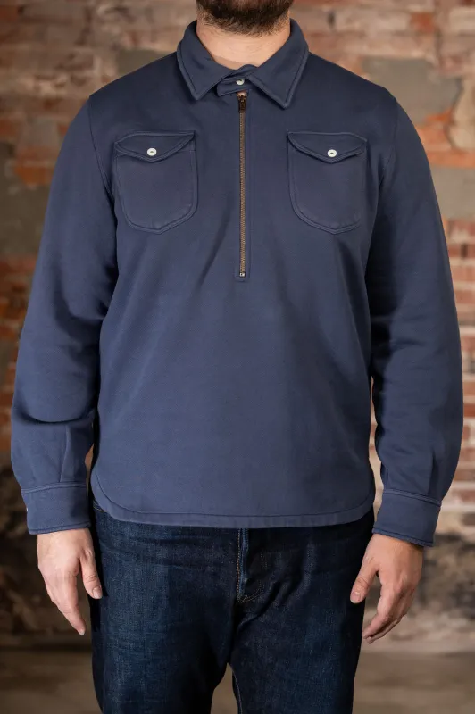 Wythe Half Zip Sweatshirt - Faded Navy sold by Franklin and Poe