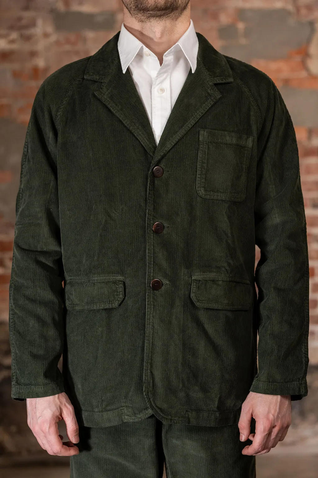 Heimat Textil Artist Blazer Cord - Military Green sold by Franklin and Poe