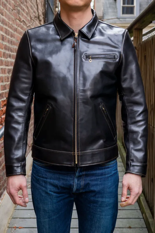 The Flat Head FN-LJ-HS001 Horsehide Single Riders Jacket - Black sold by Franklin and Poe