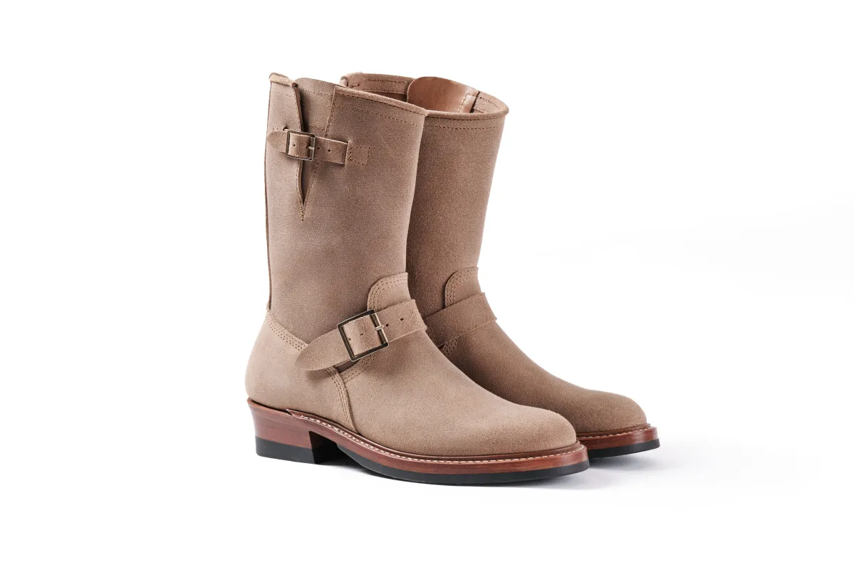 (Pre-Order SS26) John Lofgren Wabash Engineer Boots - Horween CXL Natural Roughout sold by Franklin and Poe