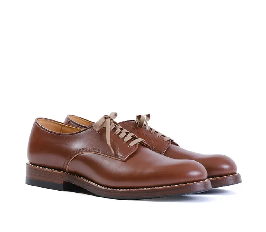 (Pre-Order SS26) John Lofgren Low Quarter Shoes - French Calfskin Russet Brown sold by Franklin and Poe
