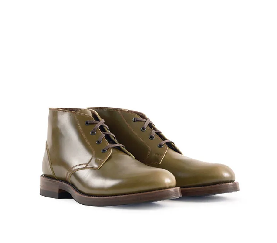 (Pre-Order SS26) John Lofgren Steadfast Chukka Boots - Shinki Hikaku Shell Cordovan Olive sold by Franklin and Poe