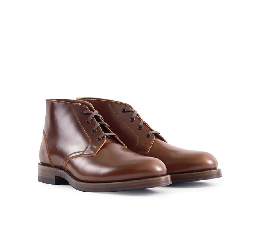 (Pre-Order SS26) John Lofgren Steadfast Chukka Boots - Shinki Hikaku Shell Cordovan Cognac sold by Franklin and Poe