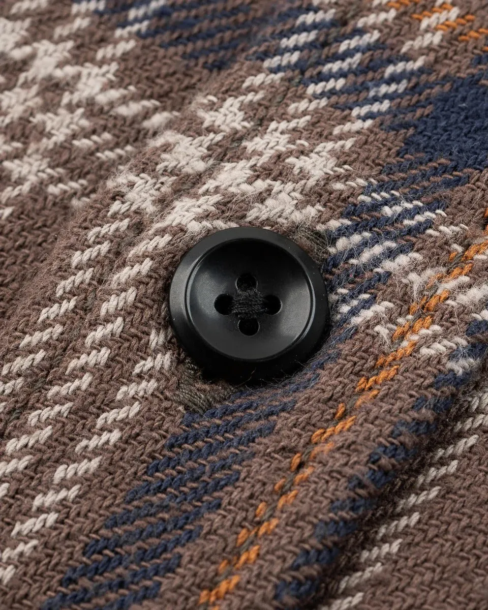 Iron Heart IHSH-430-BRN Slubby Heavy Flannel Check Work Overshirt - Brown sold by Franklin and Poe product image thumbnail 4