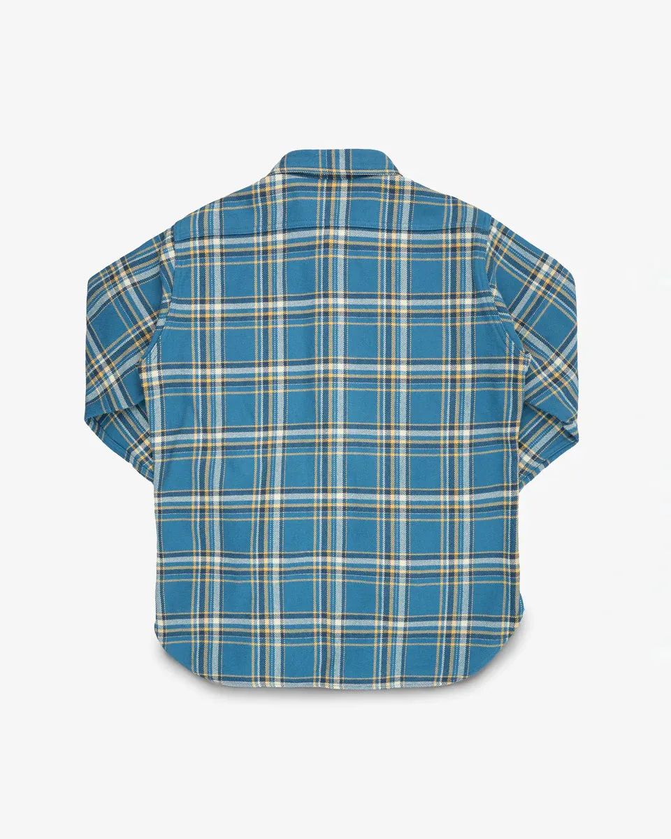 Iron Heart IHSH-435-BLU Ultra Heavy Flannel American Check Work Shirt - Blue sold by Franklin and Poe product image thumbnail 5